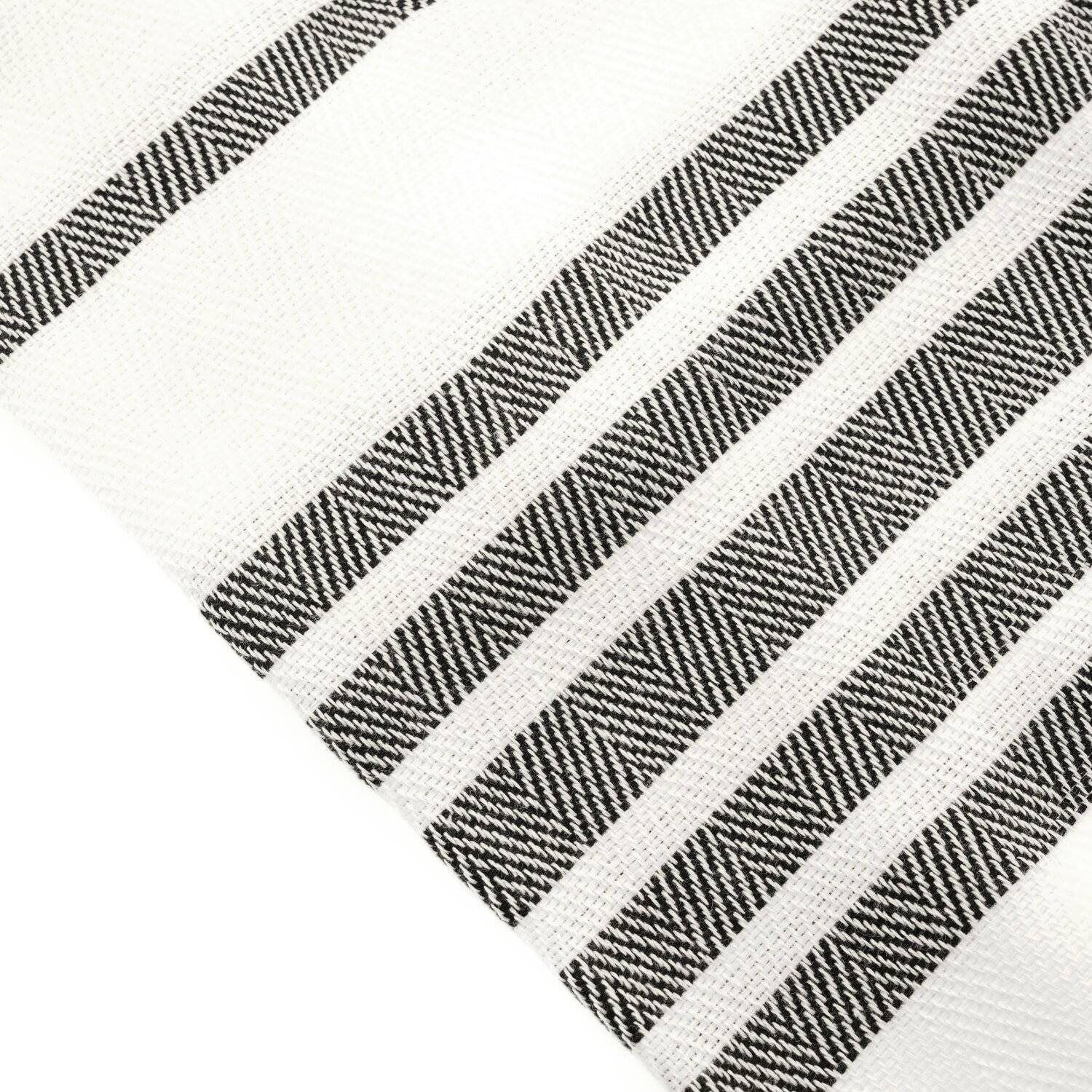 Turquoise Home 4er Pack Pestemal Küchetuch Handtuch 50x90cm Putztuch Badetuch Weiß-Schwarz