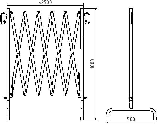 Schake Absperrschere, ausziehbar, 4 Varianten verfügbar | Farbe: rot / weiß | Größe: ausziehbar bis