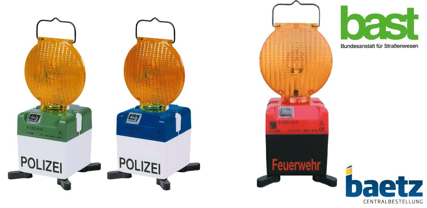 Euro-Synchron, Einzelleuchte für Führungslichtanlage Stromversorung: 4 Blockbatterien, Ausführung: Xenon-Blitz-Version