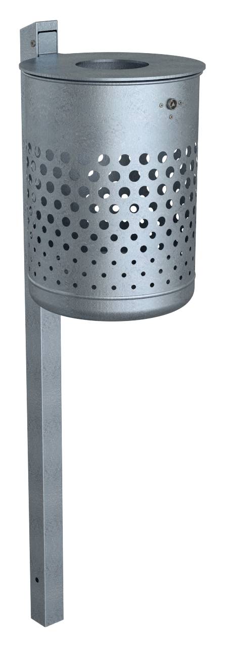 Schake Stand-Abfallbehälter, Einsatzbehälter, 50 Liter | Farbe: feuerverzinkt