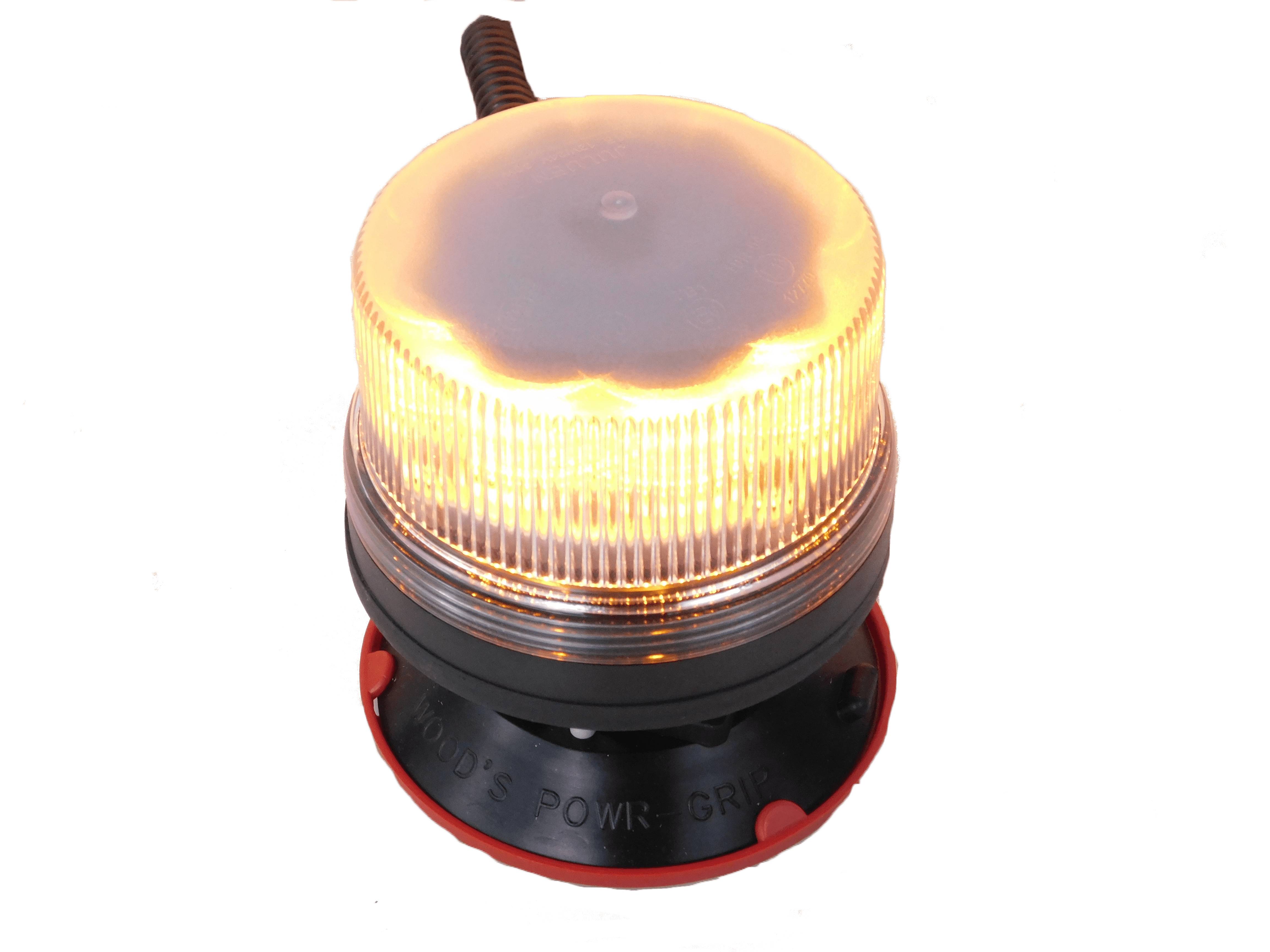 LED Rundumleuchte, Vakuum Sockel, Gelb, Transparent, bis 250 km/h