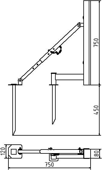 Schake Abschalstütze, lackiert, horizontale Abschalung
