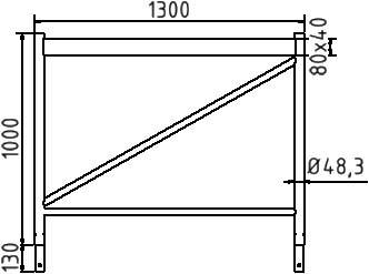Schake Aufsatzteil für Kurbel- und Universalgerüstböcke als Absturzsicherung | Breite: 1,20 m, lacki