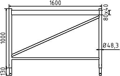 Schake Aufsatzteil für Kurbel- und Universalgerüstböcke als Absturzsicherung | Breite: 1,50 m, lacki