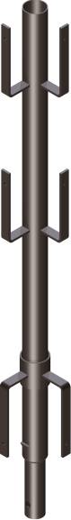 Schake Eckgeländerpfosten für Kurbel- und Universalgerüstböcke | Ausführung: braun lackiert