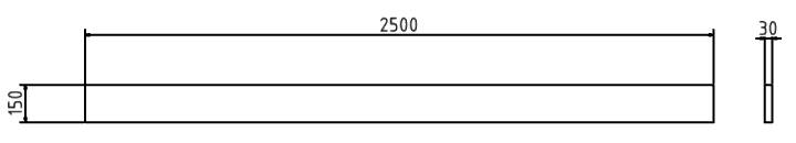 Schake Bordbrett, Gerüst, DIN 4074 S10, 2500 mm x 150 mm x 30 mm