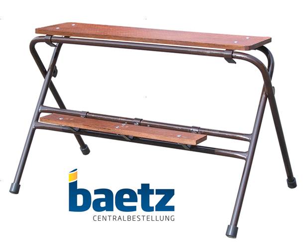 Arbeitstritt, 2 oder 3 Stufen, Breite 60 cm oder 100 cm, lackiert oder verzinkt Ausführung: verzinkt, 2 Stufen, Breite 100 cm