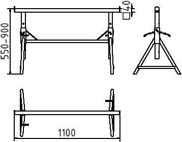 Schake Putzergerüstbock "Combi N", höhenverstellbar, 0,55 m - 0,90 m