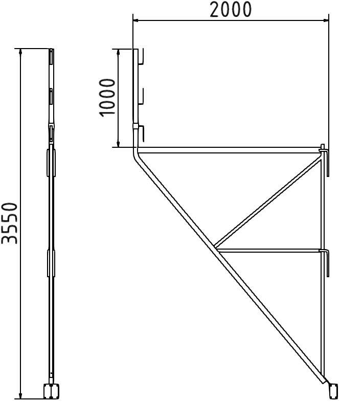 Schake Eckkonsolgerüst, TÜV geprüft, GS geprüft, Typ 150 nach DIN 4420