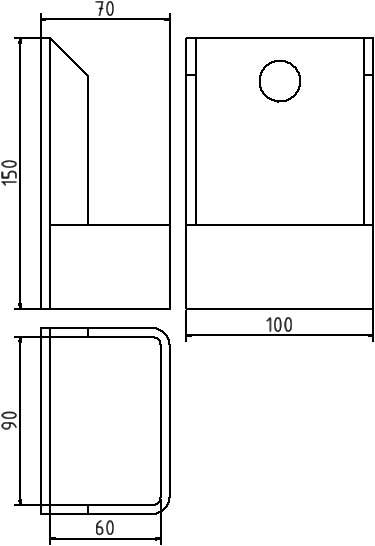 Schake Einhängeschuh für Konsolgerüst, Gerüstgruppe 1-4, zul. Tragkraft 18 kN