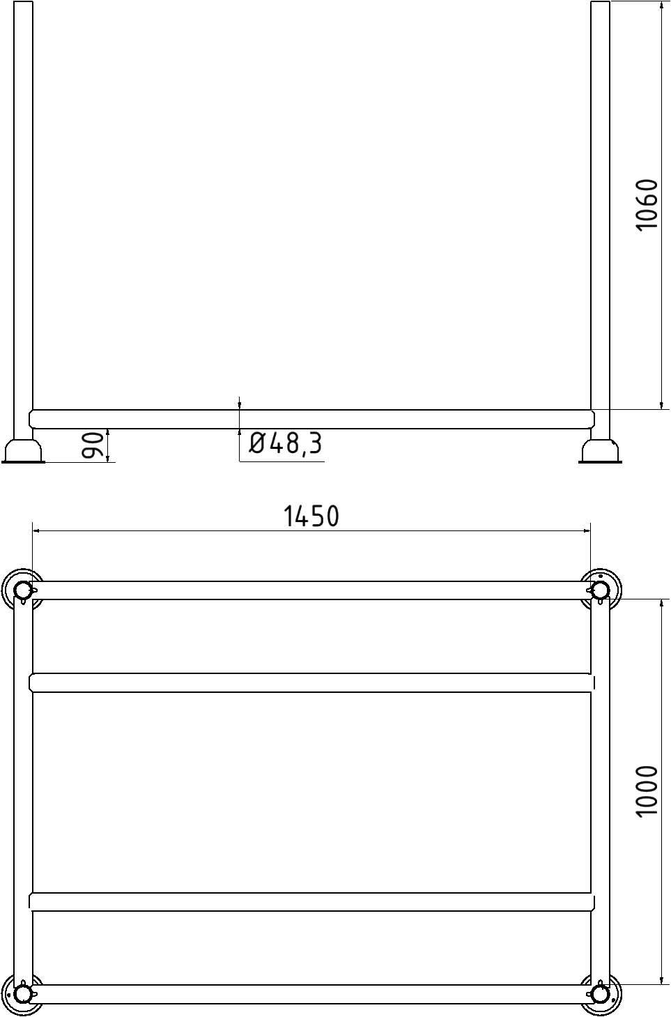 Schake Transport- und Lagerpalette, verzinkt, Füllmaße: 1,00 m x 1,45 m x 1,06 m