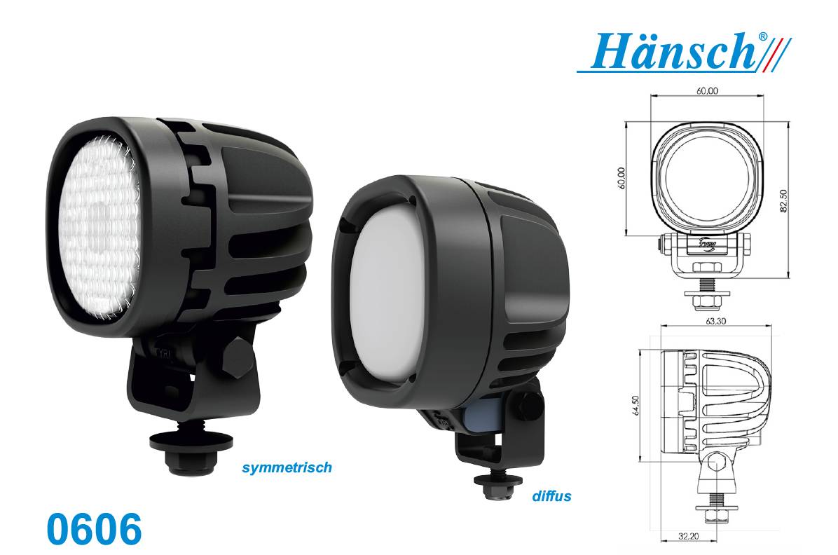 Hänsch LED Arbeitsscheinwerfer, Modell 0606, Multispannung Ausführung: Diffuses Licht