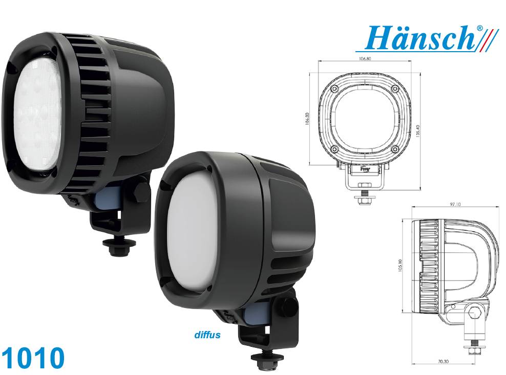Hänsch LED Arbeitsscheinwerfer, Modell 1010, Extra Allrounder Ausführung: Asymmetrisches Licht