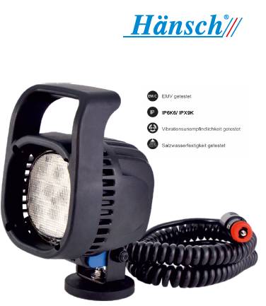 Hänsch LED Arbeitsscheinwerfer, Modell 1010, Magnethalterung