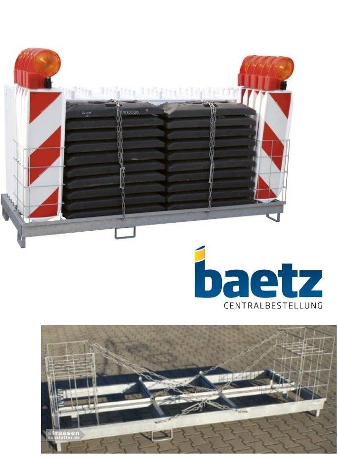 Kombigestell, Absperrtechnik, für Baken, Fußplatten, Absturzsicherung