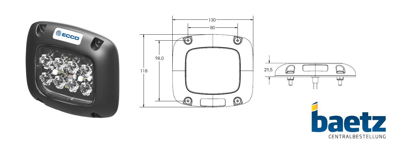 ECCO, LED Blitzmodule Serie II SecuriLED, Aufbau Farbe: gelb