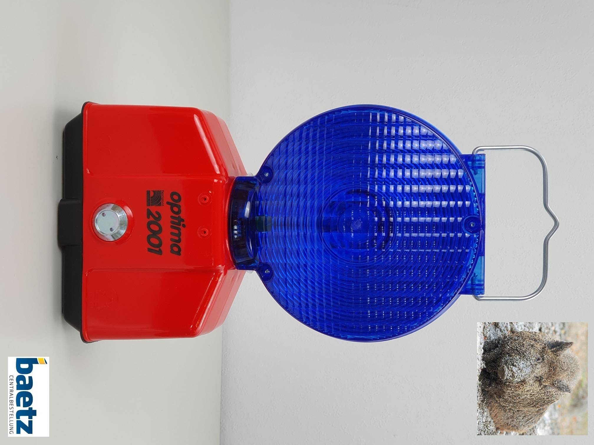 Wildschreck, zweiseitig blau, 9 Ah Batterien