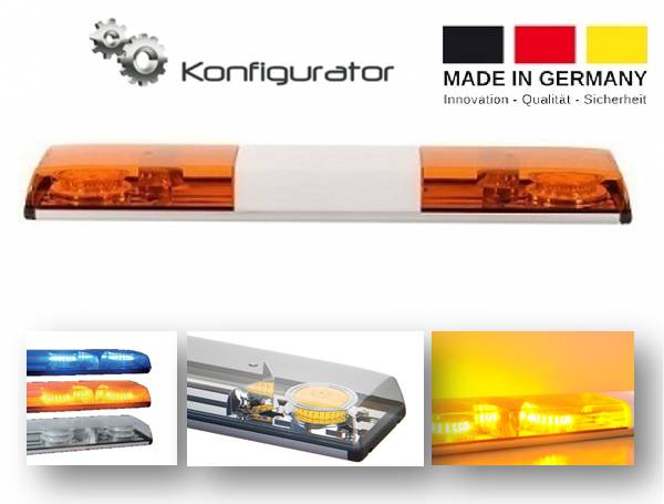 LED Lichtwarnbalken Serie Germany, der Preissieger, Made in Germany! Farbe: gelb/Haube gelb, Größe: 700mm