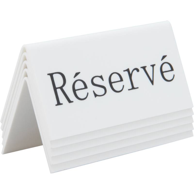 Securit Tischaufsteller RÉSERVÉ, 5er Set