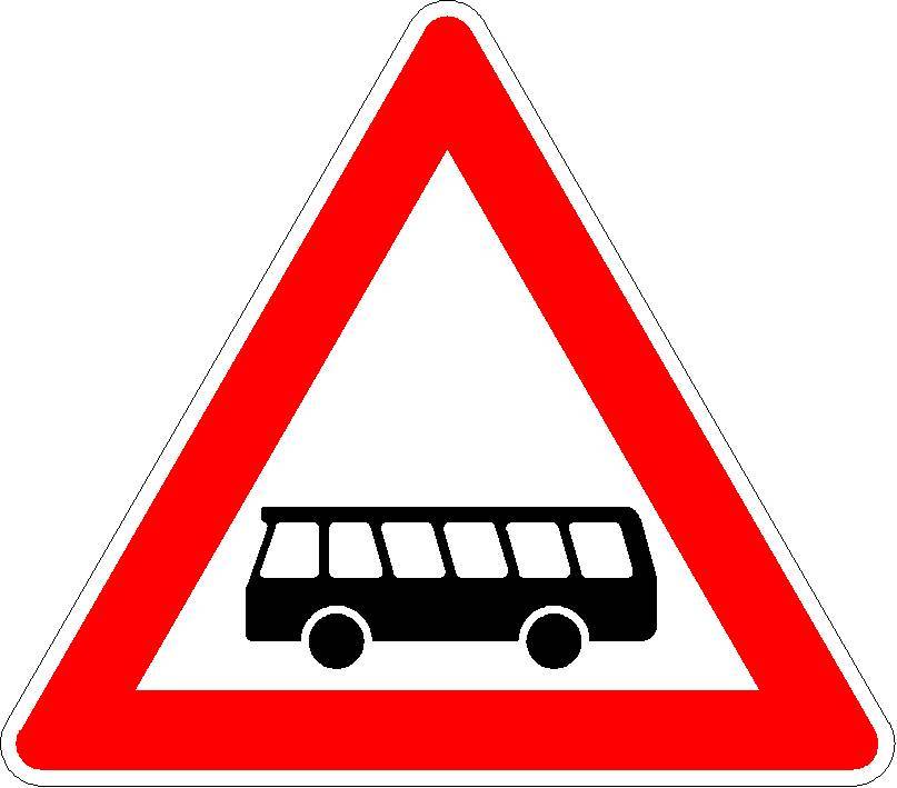 Kraftomnibusse, Aufstellung rechts VZ 145-10 Ausführung: 3 mm, Folientyp: RA3 I Typ C, Seitenlänge: 900 mm - 100 % - bis 100 km/h