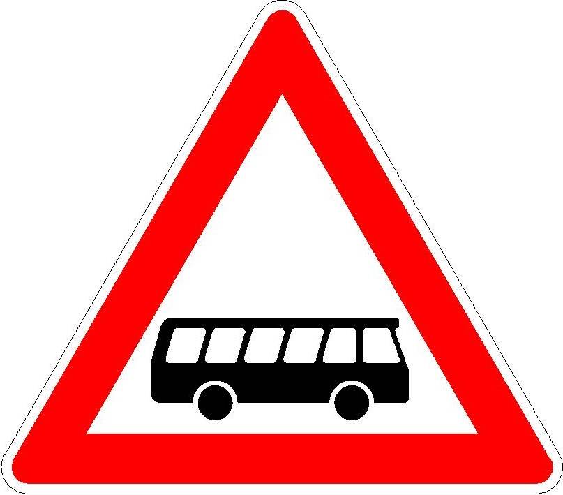 Kraftomnibusse, Aufstellung links VZ 145-20 Folientyp: RA1 | Typ A, Ausführung: Alform, Seitenlänge: 1260 mm - 125 % - über 100 km/h