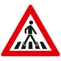 Fußgängerüberweg, Aufstellung links VZ 145-22 Ausführung: 2 mm, Folientyp: RA3 I Typ C, Seitenlänge: 900 mm - 100 % - bis 100 km/h