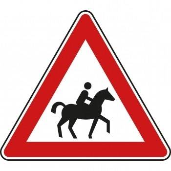 Reiter, Aufstellung links VZ 145-24 Folientyp: RA1 | Typ A, Ausführung: 3 mm, Seitenlänge: 1260 mm - 125 % - über 100 km/h