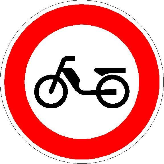 Verbot für Mofas, VZ 257-50 Folientyp: RA1 | Typ A, Ausführung: 3 mm, Durchmesser: 600 mm