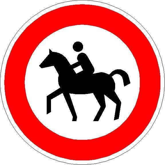 Verbot für Reiter, VZ 257-51 Folientyp: RA1 | Typ A, Ausführung: Alform, Durchmesser: 600 mm