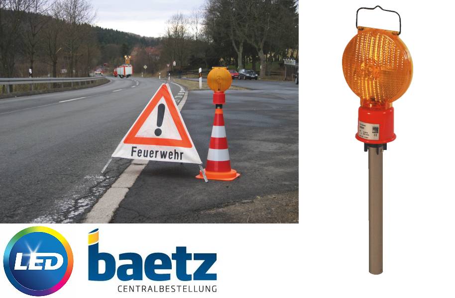 Leitkegel-LED-Blitz-Stab, Akkubetrieb