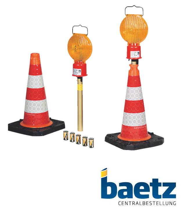 Leitkegel-LED-Blitz-Stab, Akkubetrieb Ausführung: einseitig gelb