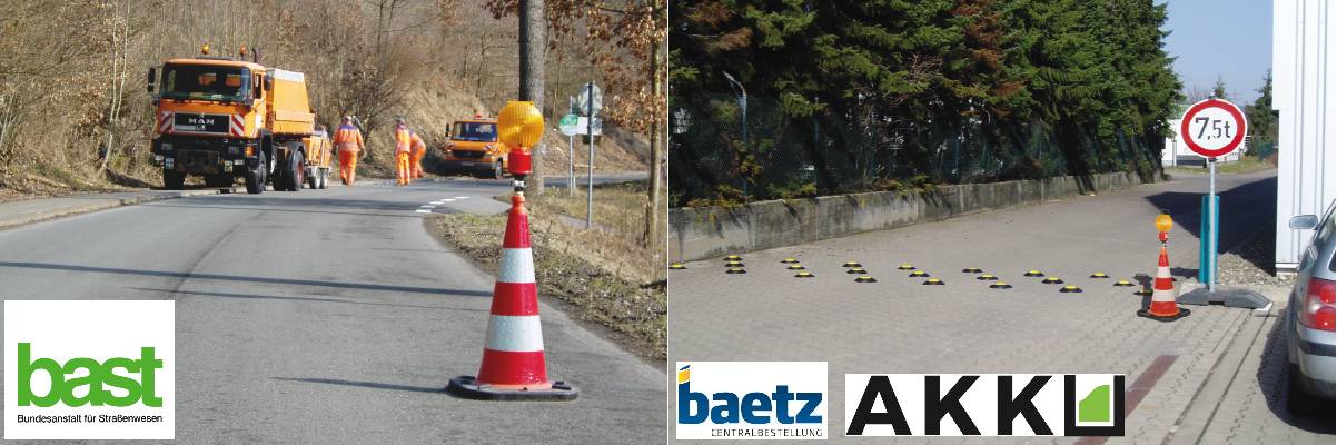 Leitkegel-LED-Blitz-Stab, Akkubetrieb Ausführung: einseitig gelb