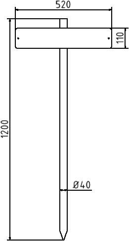 Schake Einschlagstab aus T-Profil, für Parkplatzbeschilderung | Ausführung: mit Parkplatzschild