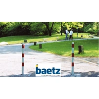 Absperrpfosten, Ø 60 mm, herausnehmbar, ohne Verschluss Beschaffenheit: feuerverzinkt, weiß beschichtet, rot reflekt. Leuchtstreifen, Ösen: ohne se Absperrpfosten, Ø 60 mm, herausnehmbar, ohne Verschluss Beschaffenheit: feuerverzinkt, weiß beschichtet, rot reflekt. Leuchtstreifen, Ösen: ohne se