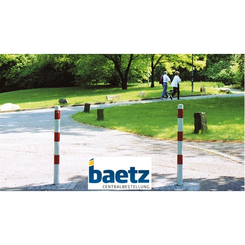 Absperrpfosten, Ø 60 mm, herausnehmbar, ohne Verschluss Beschaffenheit: feuerverzinkt, weiß beschichtet, rot reflekt. Leuchtstreifen, Ösen: ohne se Absperrpfosten, Ø 60 mm, herausnehmbar, ohne Verschluss Beschaffenheit: feuerverzinkt, weiß beschichtet, rot reflekt. Leuchtstreifen, Ösen: ohne se