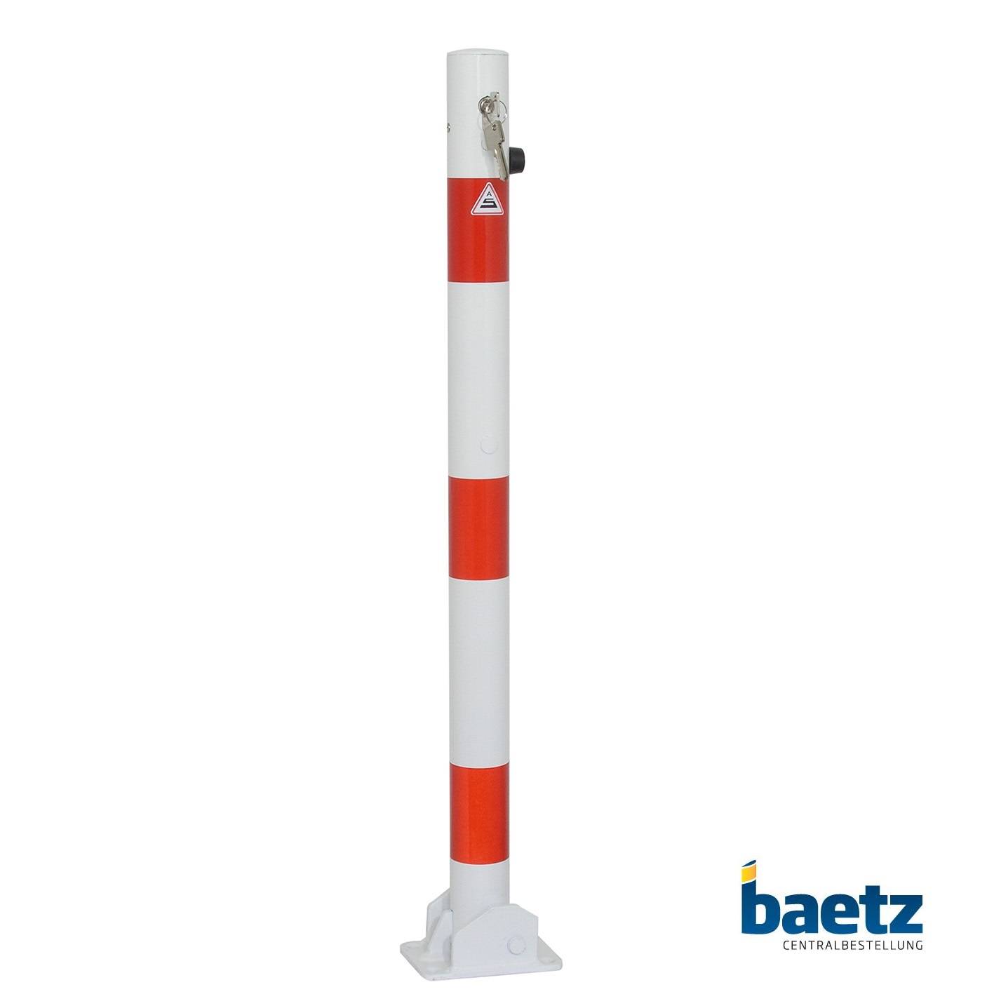 Absperrpfosten, Ø 60 mm, umlegbar, mit Profilzylinderschloss Beschaffenheit: feuerverzinkt, Montageart: zum Einbetonieren mit Bodenhülse