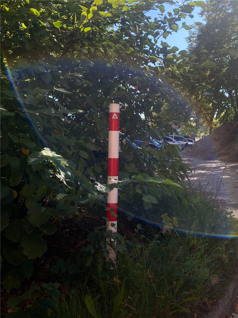 Schake 476P/2 Absperrpfosten Stahlrohr Ø 76 x 2,6 mm ortsfest für Dübelbefestigung feuerverzinkt mit 2 Ösen