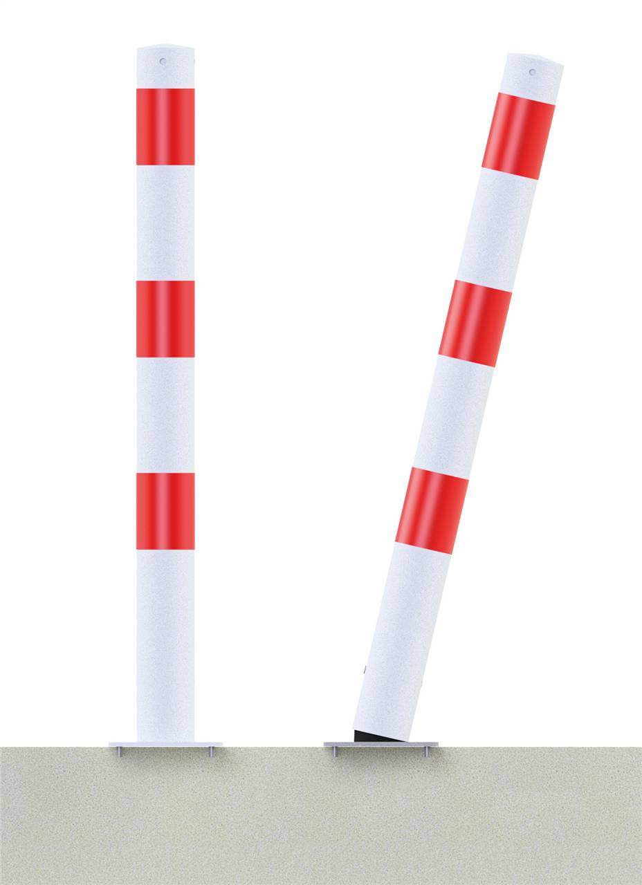 Schake Absperrpfosten Ø 76mm ortsfest, allseitig bis 30° neigbar | Beschaffenheit: feuerverzinkt