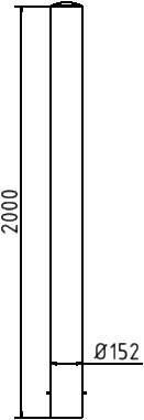 Schake Stahlrohrpoller Ø 152 mm, ortsfest zum Einbetonieren | Beschaffenheit: feuerverzinkt | Länge