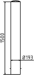 Schake Stahlrohrpoller, Ø 193 mm, ortsfest, zum Einbetonieren | Beschaffenheit: feuerverzinkt | Läng