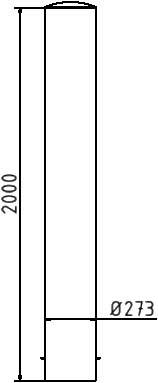 Schake Stahlrohrpoller, Ø 273 mm, ortsfest, zum Einbetonieren | Beschaffenheit: feuerverzinkt | Läng