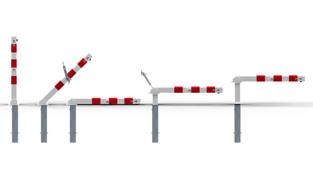 Schake 4701FUH+1 Absperrpfosten 70 x 70 mm umlegbar und herausnehmbar mit Dreikantverschluss feuerverzinkt mit 1 Öse