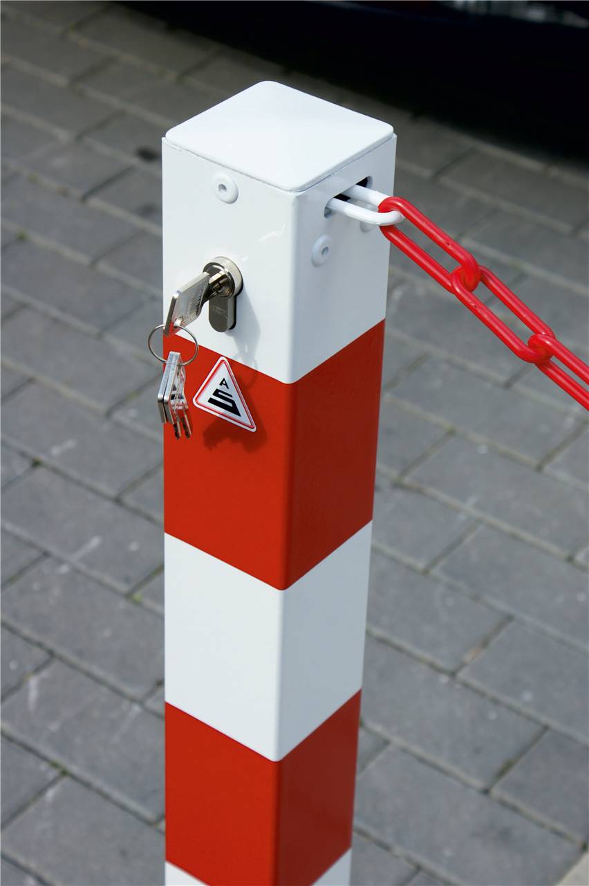 Schake Sperrkettenpfosten-System, Parken, 70 mm x 70 mm | Ausführung: Pfosten mit Profilzylinder ohn