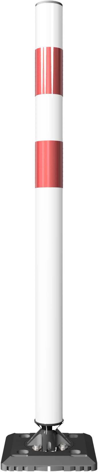 Schake Kunststoffpfosten, Kickback Poller, Ø 60 mm, zum Aufdübeln | Farbe: rot / weiß