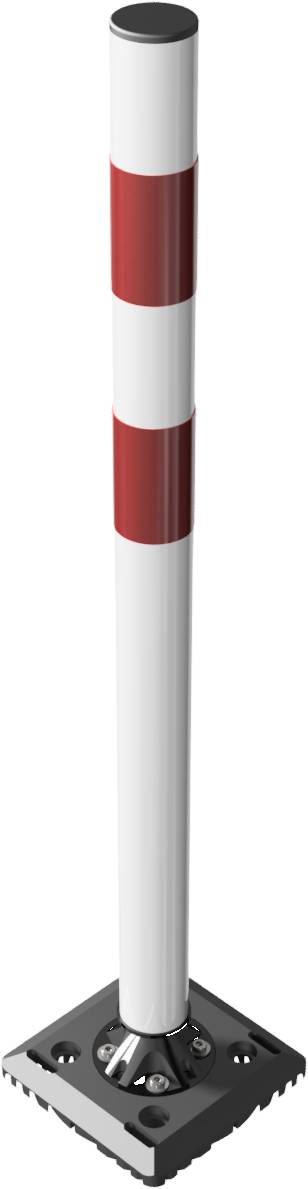 Schake Kunststoffpfosten, Kickback Poller, Ø 60 mm, zum Aufdübeln | Farbe: rot / weiß