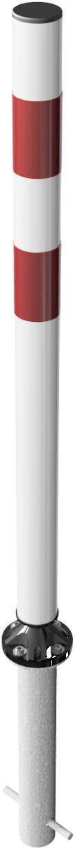 Schake Kunststoffpfosten, Kickback Poller, Ø 60 mm, zum Einbetonieren mit Bodenhülse | Farbe: rot /
