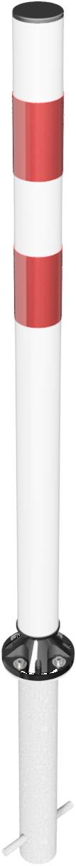 Schake Kunststoffpfosten, Kickback Poller, Ø 60 mm, zum Einbetonieren mit Bodenhülse | Farbe: rot /