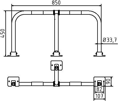 Schake Parkplatzsperrbügel für Dübelbefestigung, umlegbar | Montageart: umlegbar, mit Vorhangschloss