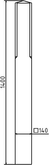 Schake Vierkant-Poller aus Recyclingmaterial, 140 mm x 140 mm | Ausführung: ohne Fräsungen und Refle