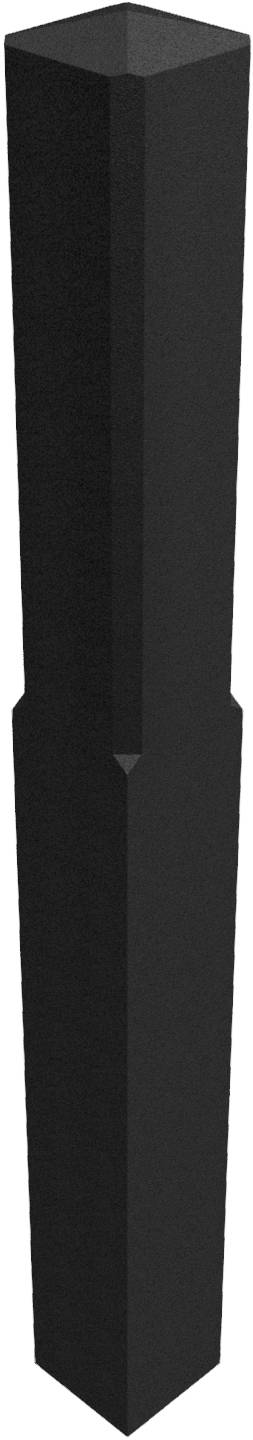 Schake Vierkant-Poller aus Recyclingmaterial, 140 mm x 140 mm | Ausführung: ohne Fräsungen und Refle